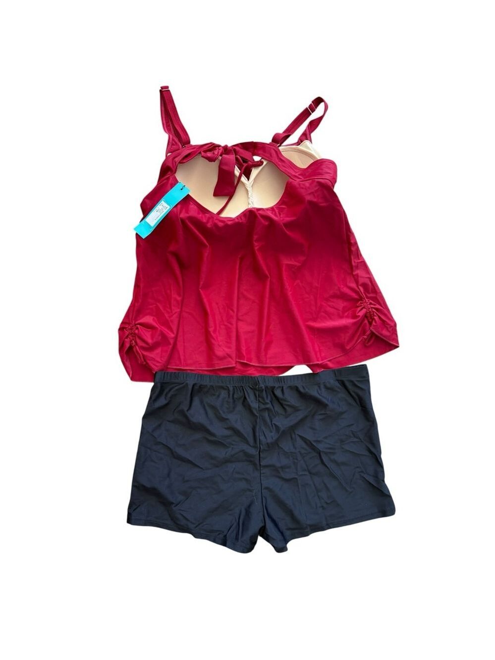 Septangle Red Tankini Swim Set w/ Shorts NWT Size 20W - Picture 3 of 7